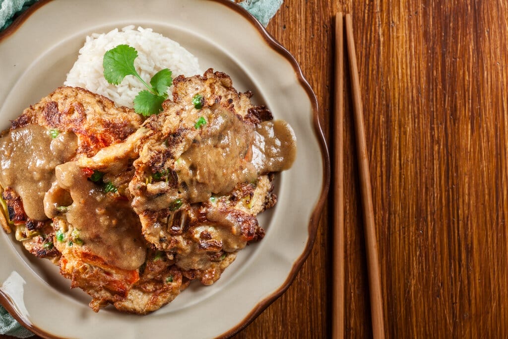 Egg Foo Yung with Pork BBQ